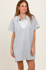 Heather Grey Mini Polo Dress