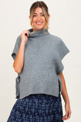 Heather Grey Turtleneck Maternity Sweater Vest