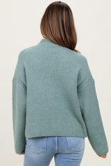 Sage High Neck Ribbed Knit Maternity Sweater