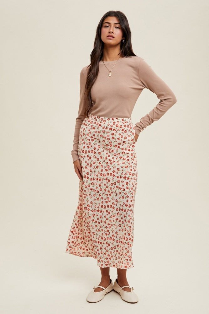 Light Taupe Basic Ribbed Knit Long Sleeve Top