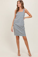 Blue Sleeveless Knit Dress