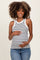 White/Black Striped Sleeveless Maternity Tank Top