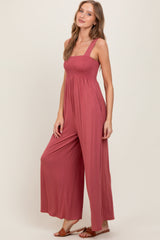 Pink Sleeveless Wide Leg Jumpsuit