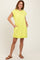 Neon Yellow Studded Shoulder Mini Dress