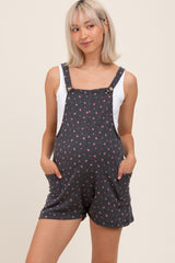 Charcoal Floral Ribbed Maternity Romper