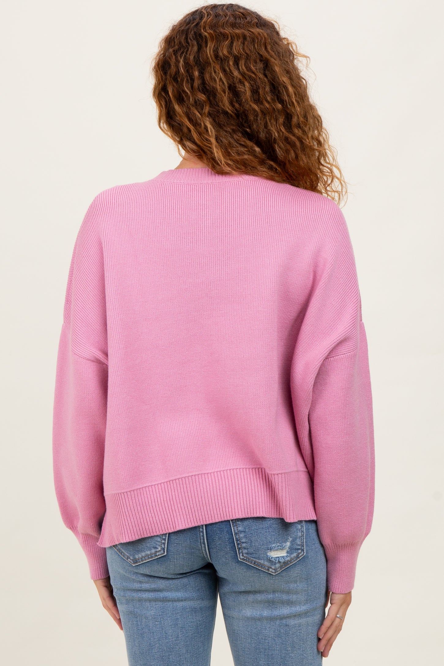Lavender Drop Shoulder Relaxed Fit Sweater