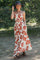 Rust Floral Smocked Top With Maxi Skirt Set