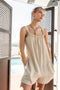 Beige Sleeveless Woven Romper