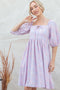 Lavender Floral Front Tie Dress