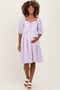 Lavender Floral Front Tie Maternity Dress