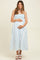 White Floral Smocked Sleeveless Maternity Midi Dress
