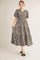 Brown Animal Print Tiered Midi Dress