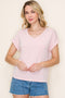 Light Pink Terry Short Sleeve Top