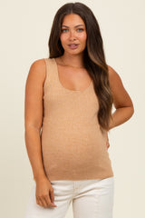 Camel Knit Maternity Tank Top