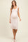 Pink Floral Ditsy Cap Sleeve Side Slit Maternity Midi Dress