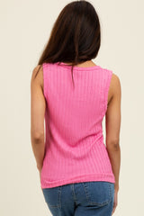Pink Textured Tank Top