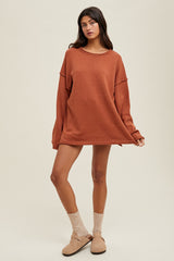 Brick Oversized Exposed Seam Sweater