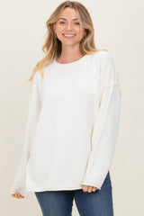 Ivory Oversized Exposed Seam Sweater