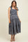 Navy Tie Shoulder Detail Floral Maternity Midi Dress