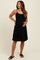 Black Ribbed Sleeveless Maternity Skater Dress