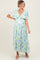 Sky Blue Floral Print Maternity Maxi Dress