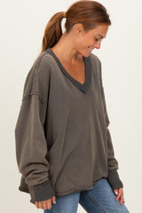 Charcoal Mineral Washed French Terry Oversized Sweatshirt