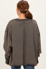 Charcoal Mineral Washed French Terry Oversized Sweatshirt
