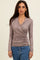 Taupe Long Sleeve Wrap Front Nursing Top