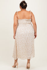 Yellow Plus Garden Floral Printed Smocking Maxi Dress
