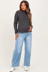 Light High Rise Crop Length Barrel Maternity Jeans