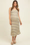 Lime Multi Square Neck Striped Sleeveless Maternity Dress