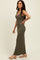 Olive Scoop Neck Sleeveless Rayon Rib Maxi Knit Dress