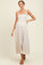 Oatmeal Smocked Button Front Linen Blend Maternity Midi Dress