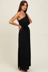 Black Asymmetrical Maxi Dress