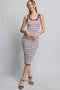 Wine Sleeveless Bodycon Midi Dress