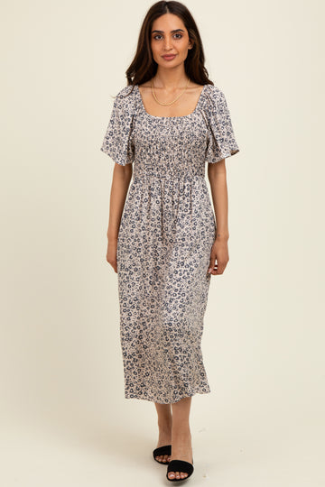 Taupe/Black Printed Dress With Pockets