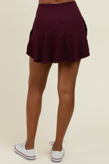 Burgundy Crossover V-Waist Skort