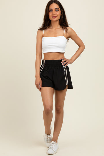 Black Stripe Detail Active Shorts