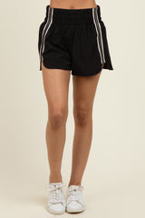 Black Stripe Detail Active Shorts