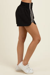 Black Stripe Detail Active Shorts