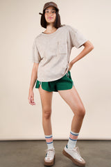 Green Stripe Detail Active Maternity Shorts