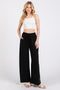 Black Drawstring Wide Leg Pants