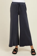 Charcoal Drawstring Wide Leg Maternity Pants