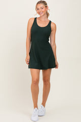 Dark Forest Green Tennis Racerback Romper Dress