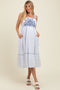 Ivory Cross Stitch Embroidered Maternity Maxi Dress