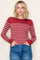 Rust Striped Knit Long Sleeve Top