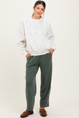 Ivory Floral Oversized Maternity Sweatshirt