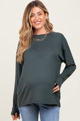 Charcoal Grey Relaxed Fit Maternity Long Sleeve Top