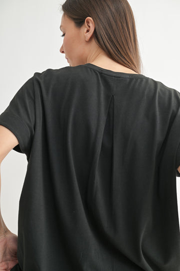 Black Slouchy Short Sleeve Tee