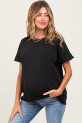 Black Slouchy Maternity Short Sleeve Tee